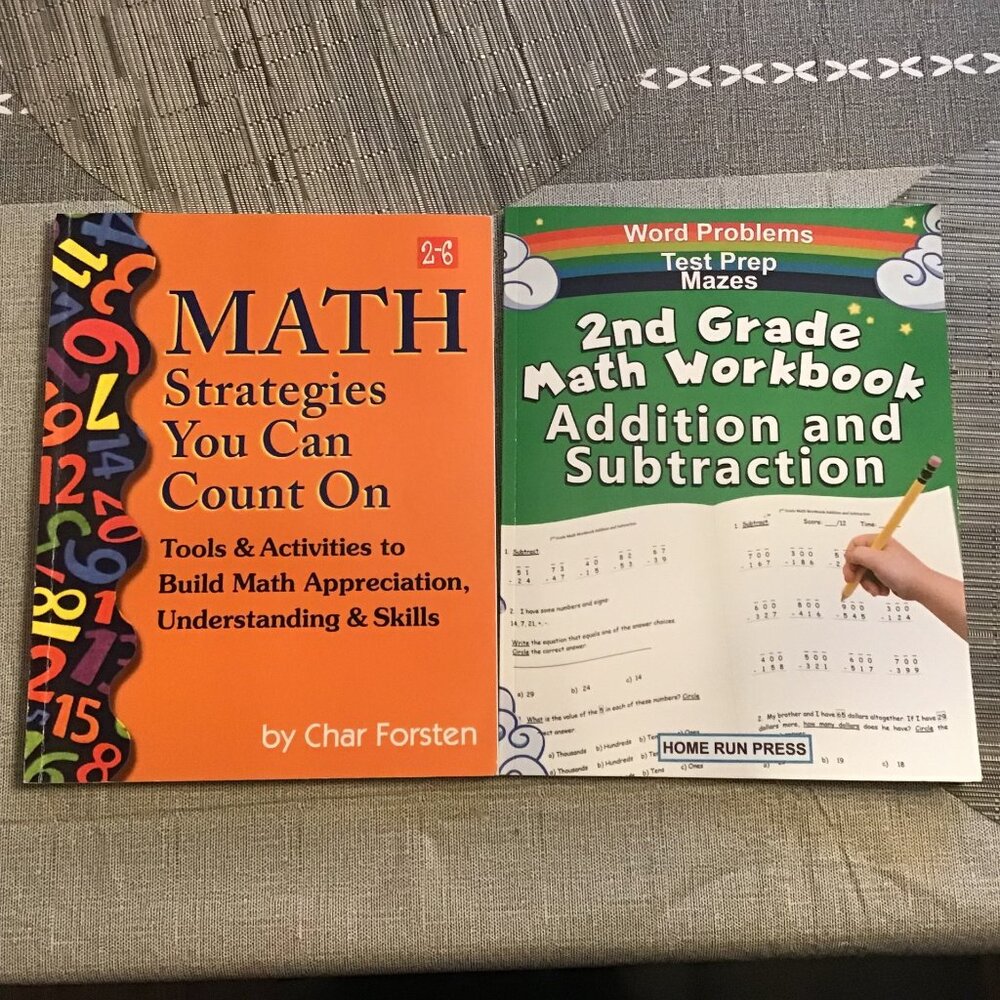 Two Math Books--Teacher/Parent Math Strategies Book (gr 2-6) New 2nd Grade WBk